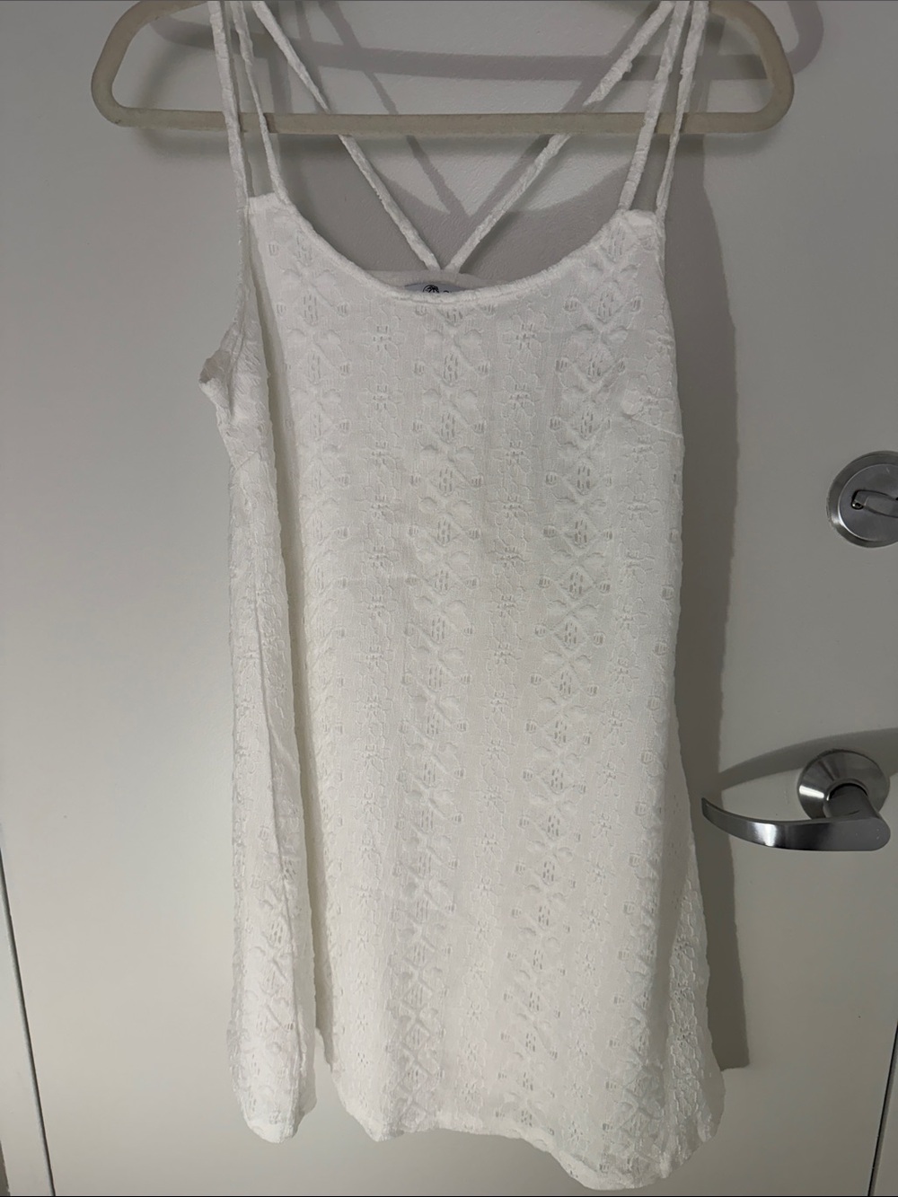 Cupshe White Lace Mini Dress with Strappy Back
